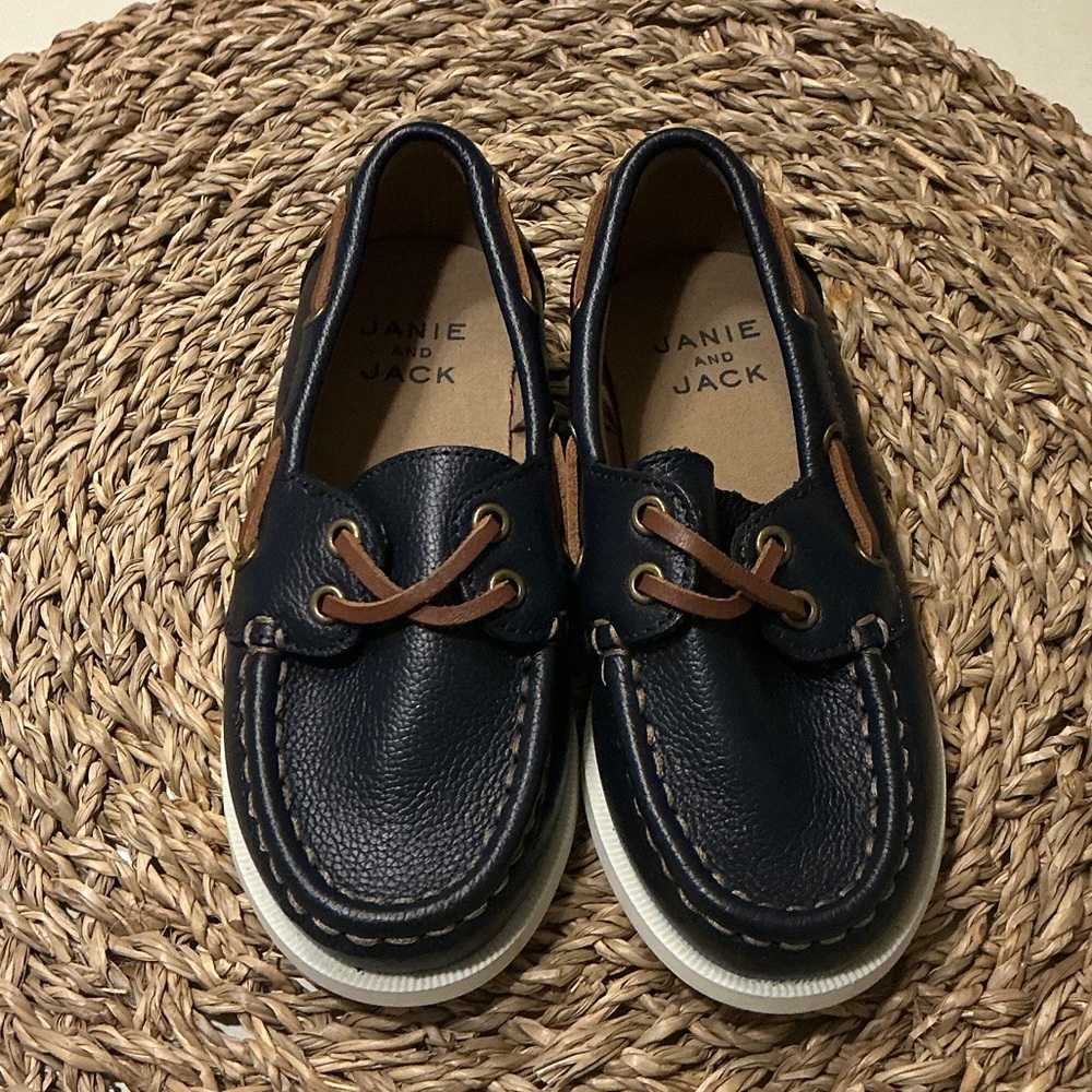 Janie and Jack Dark Blue Kids Moccasins